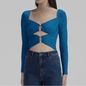 Self portrait Elegant Croptop . NWT. Size Large
